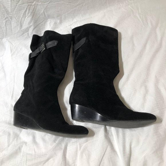 Nine West Black Suede Slouchy Boots - Picture 3 of 12